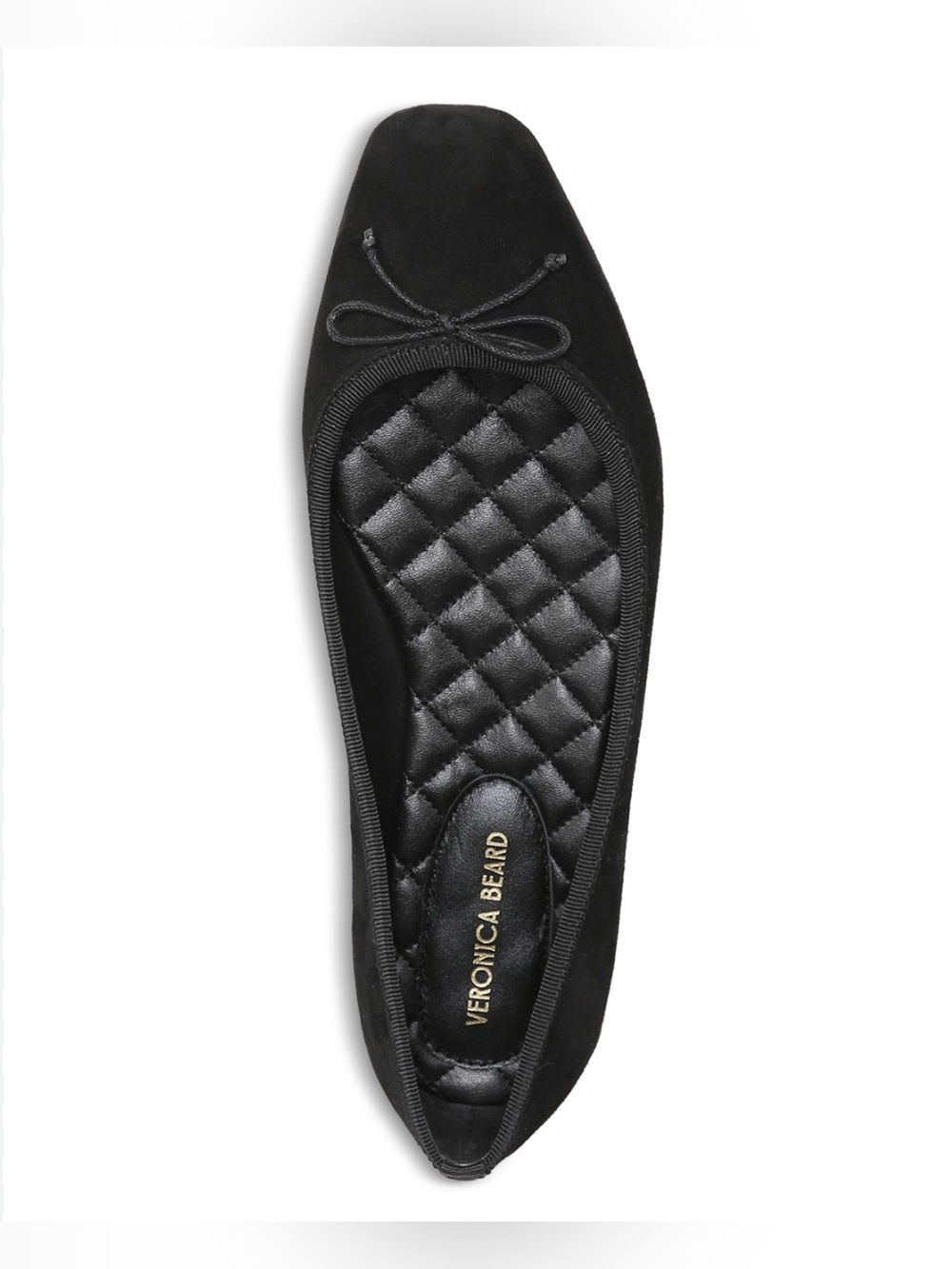NWOT Veronica Beard Beatrix Slip On Black Suede Ballet Flats Black with Bow 11m